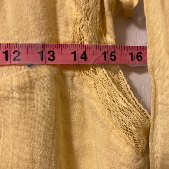 Free People Viva Mini Dress In A Peek A Boo Elegant Yellow Sundress Size XL - Picture 11 of 13